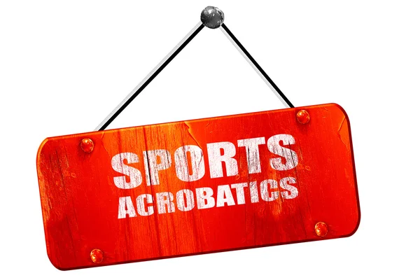 Sport akrobatik tecken, 3d-rendering, vintage gamla röda skylten — Stockfoto