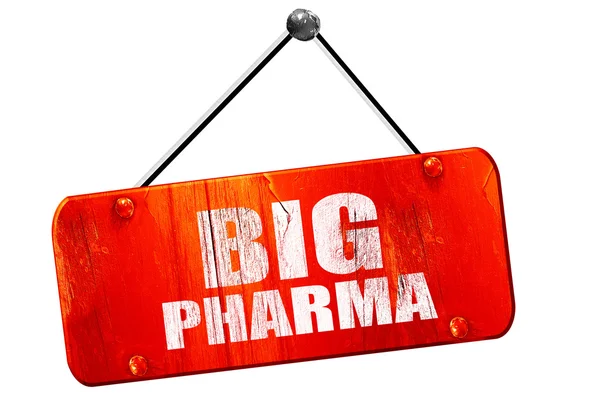 Big pharma, 3D rendering, vintage old red sign — Stock Photo, Image