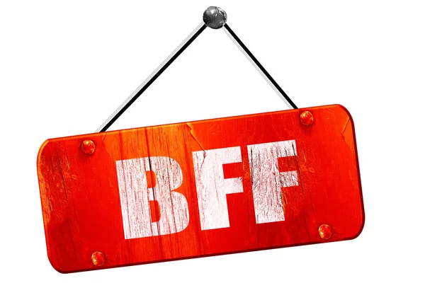 Bff, 3D-Rendering, altes rotes Schild — Stockfoto