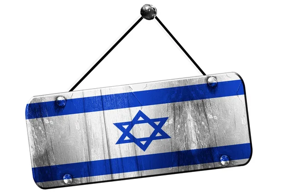 Israel-Flagge, 3D-Rendering, Jahrgang Grunge hängende Zeichen — Stockfoto