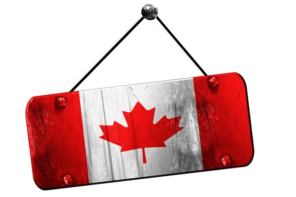 Kanada flagga, 3d-rendering, vintage grunge hängande tecken — Stockfoto
