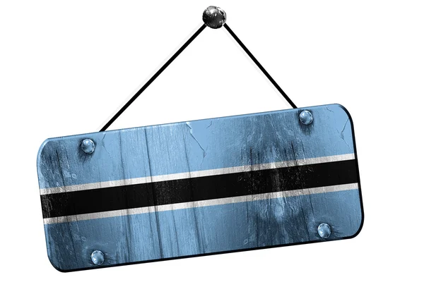 Botswana Flagge, 3D Rendering, Vintage Grunge Hängeschild — Stockfoto