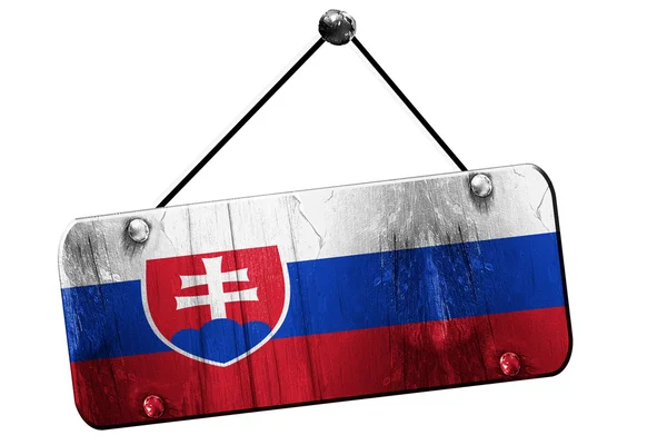 Slovakia flag, 3D rendering, vintage grunge hanging sign — Stock Photo, Image