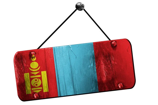 Bandera de Mongolia, representación 3D, signo colgante grunge vintage —  Fotos de Stock