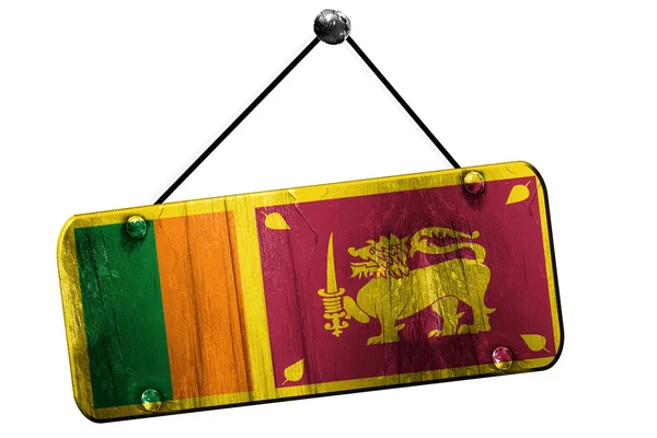 Bandeira Sri lanka, renderização 3D, vintage grunge sinal de suspensão — Fotografia de Stock