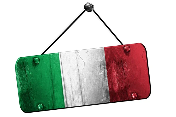 Itálie vlajka, 3d vykreslování, vintage grunge visí znamení — Stock fotografie