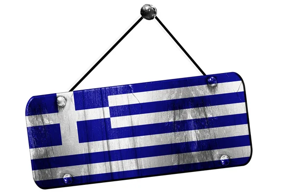 Bandera de Grecia, representación 3D, signo colgante grunge vintage —  Fotos de Stock