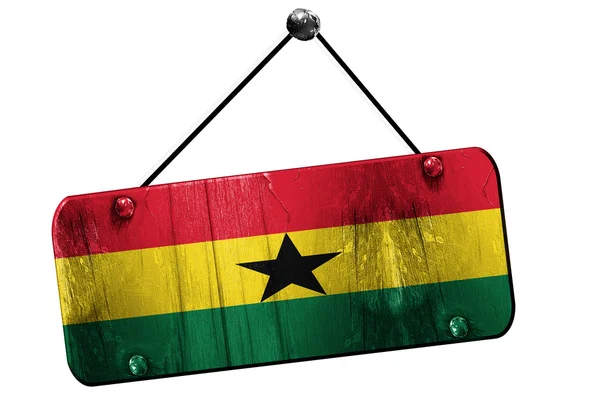 Bandiera Ghana, rendering 3D, cartello appeso grunge vintage — Foto Stock