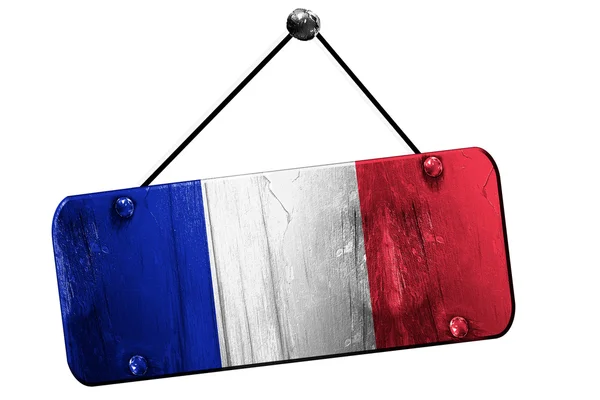 Bandeira da França, renderização 3D, vintage grunge sinal de suspensão — Fotografia de Stock