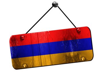 Ermenistan bayrağı, 3d render, yol beyaz arka plan üzerinde oturum