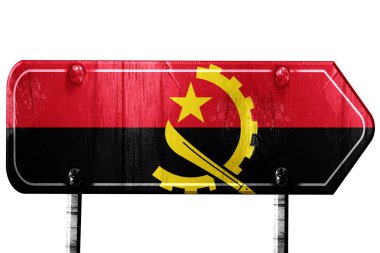 Angola bayrağı, 3d render, yol beyaz arka plan üzerinde oturum