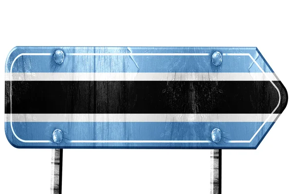 Bandiera Botswana, rendering 3D, cartello stradale su sfondo bianco — Foto Stock