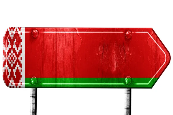 Pavillon Biélorussie, rendu 3D, panneau de signalisation sur fond blanc — Photo