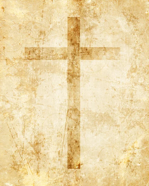 Cruz cristã sobre fundo de papel — Fotografia de Stock