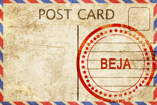 Beja, cartolina vintage con timbro in gomma grezza — Foto Stock