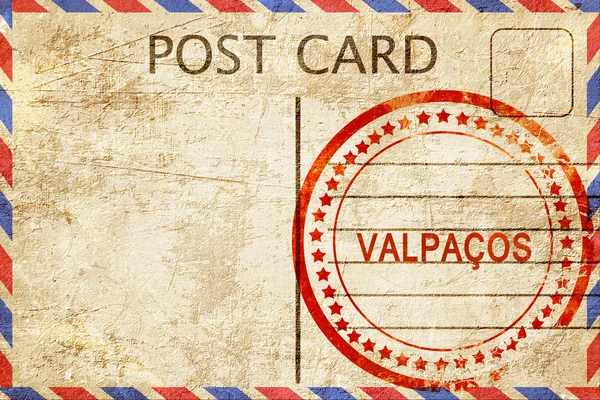 Valpacos, kaba bir lastik damga ile vintage kartpostal — Stok fotoğraf