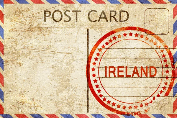 Ирландия, винтажная открытка с грубой резиновой печатью — стоковое фото