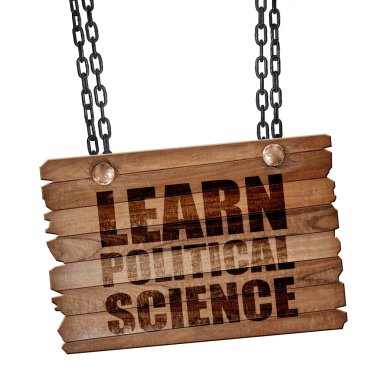 öğrenmek siyaset bilimi, 3d render, ahşap tahta üzerinde bir grunge