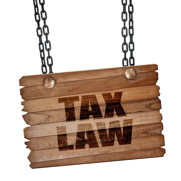 法、3 d レンダリング、グランジのチェーンに木の板を税します。 — ストック写真