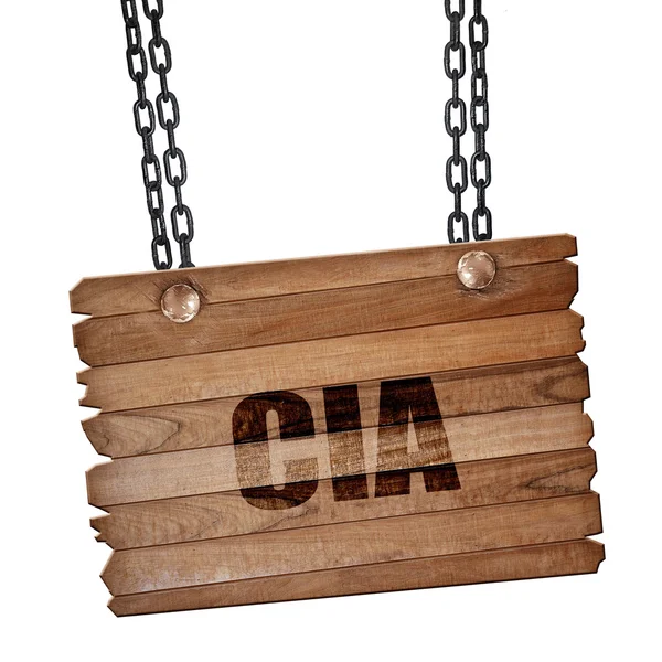CIA, 3d vykreslování, dřevěné desky na řetízku grunge — Stock fotografie