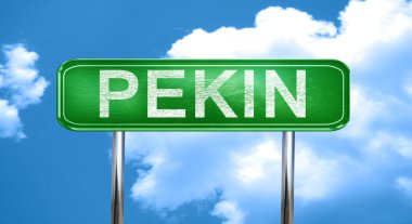 Pekin vintage yeşil yol işaretiyle vurgulamaktadır