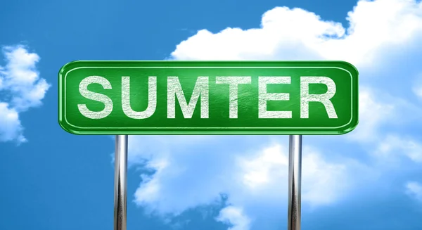Sumter vintage groene verkeersbord met hoogtepunten — Stockfoto