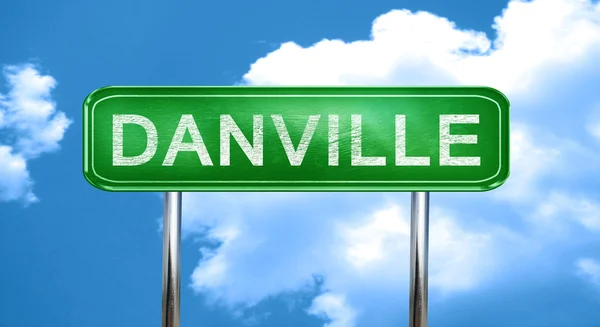 Danville vintage panneau de signalisation verte avec des faits saillants — Photo