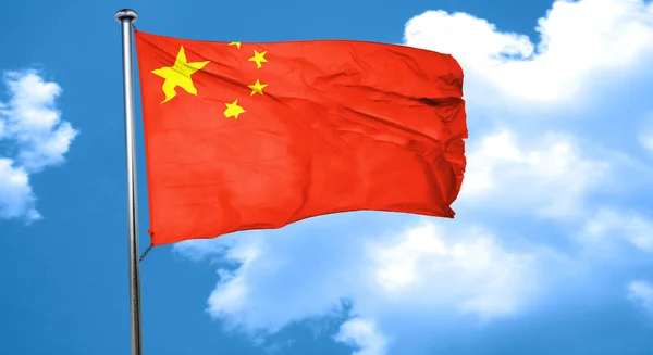中国国旗在风中飘扬 — 图库照片