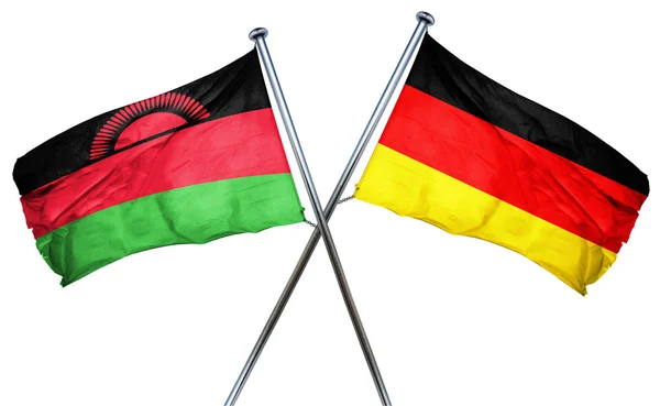 Malawi-Fahne kombiniert mit Deutschland-Fahne — Stockfoto