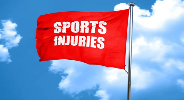 Sport skador, 3d-rendering, en röd viftande flagga — Stockfoto
