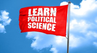 siyaset bilimi, 3d render, bir kırmızı dalgalanan bayrak öğrenin