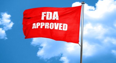 Arka plan, 3d render, bir kırmızı dalgalanan bayrak FDA onaylı