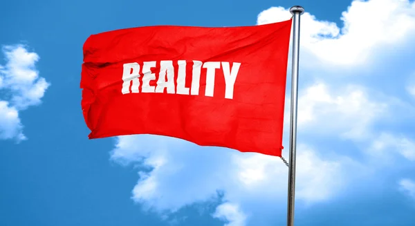 Reality, 3D rendering, a red waving flag — Stock Photo, Image