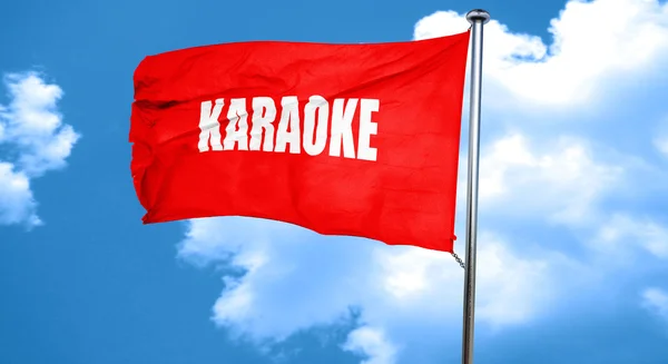 Karaoke, 3D-rendering, een rode vlag zwaaien — Stockfoto