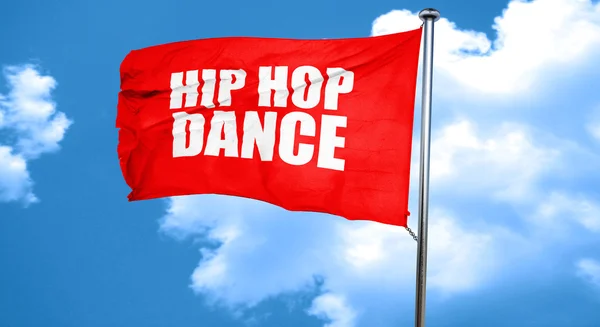 Hip hop dance, renderização 3D, uma bandeira acenando vermelho — Fotografia de Stock