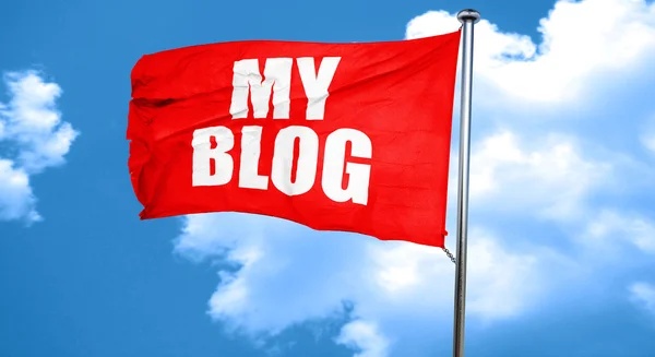 Mein Blog, 3D-Rendering, eine rote Flagge schwenken — Stockfoto