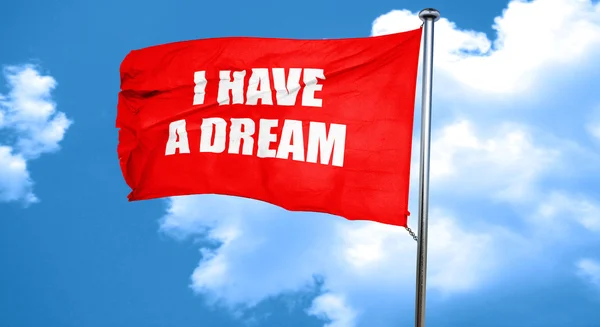 Ho un sogno, rendering 3D, una bandiera rossa sventolante — Foto Stock
