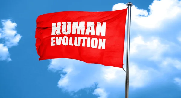 Еволюція людини, 3D рендеринг, червоний махаючий прапор — стокове фото