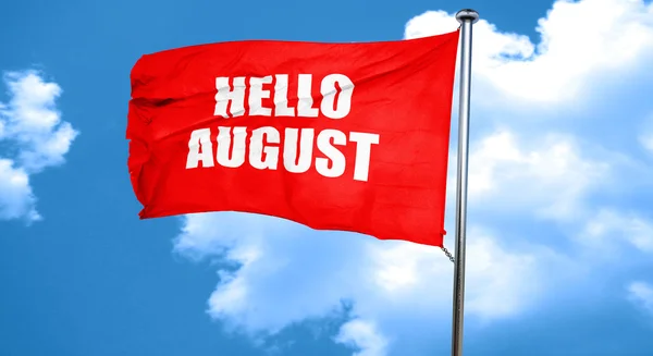 안녕하세요 8 월, 3d 렌더링, 붉은 깃발을 흔들며 — 스톡 사진