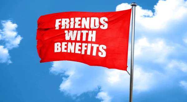 friends with benefits, 3D rendering, a red waving flag