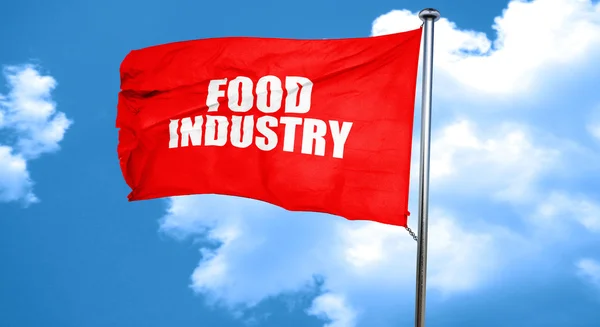 Lebensmittelindustrie, 3D-Rendering, eine rote Fahne schwenken — Stockfoto