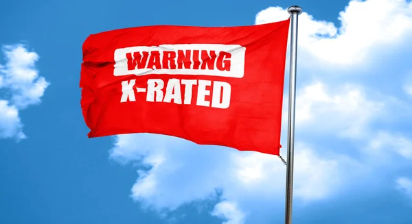 Signo Xrated aislado, representación 3D, una bandera ondeante roja —  Fotos de Stock