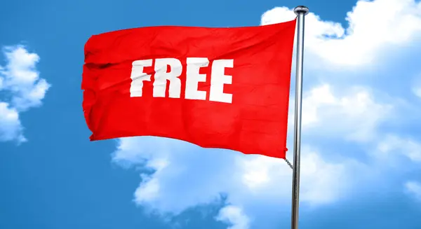 Free sign background, 3D rendering, a red waving flag — Stock Photo, Image