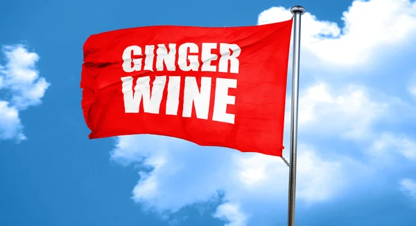 Zázvor, víno, 3d vykreslování, červené mává vlajkou — Stock fotografie
