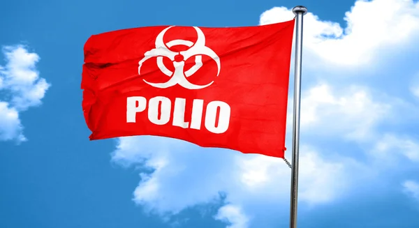 Polio concept background, rendu 3D, un drapeau rouge — Photo