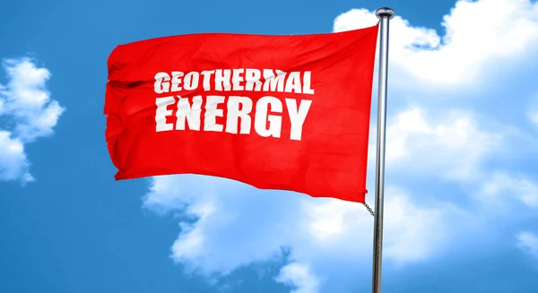 Geothermie, 3D-Rendering, ein rotes Fahnenschwenken — Stockfoto