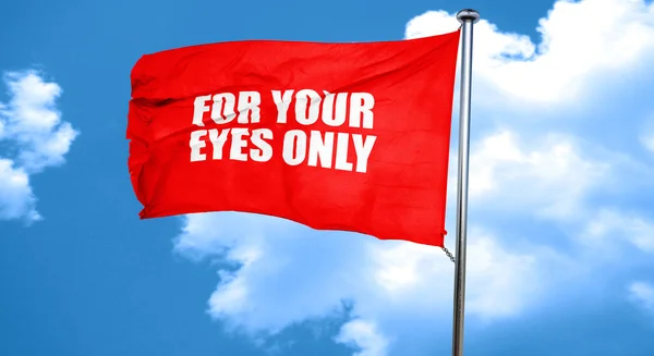 Solo para sus ojos, representación 3D, una bandera ondeante roja —  Fotos de Stock