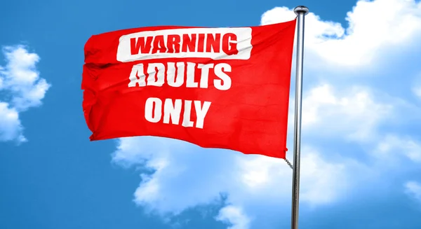Solo para adultos signo, representación 3D, una bandera ondeante roja — Foto de Stock