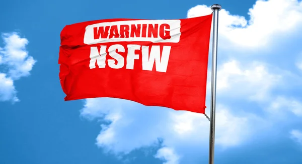 Not safe for work sign, 3D rendering, a red waving flag — Stock Photo, Image