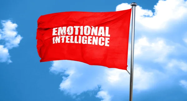 Συναισθηματική νοημοσύνη, 3d rendering, ένα κόκκινο κυματίζει σημαία — Φωτογραφία Αρχείου